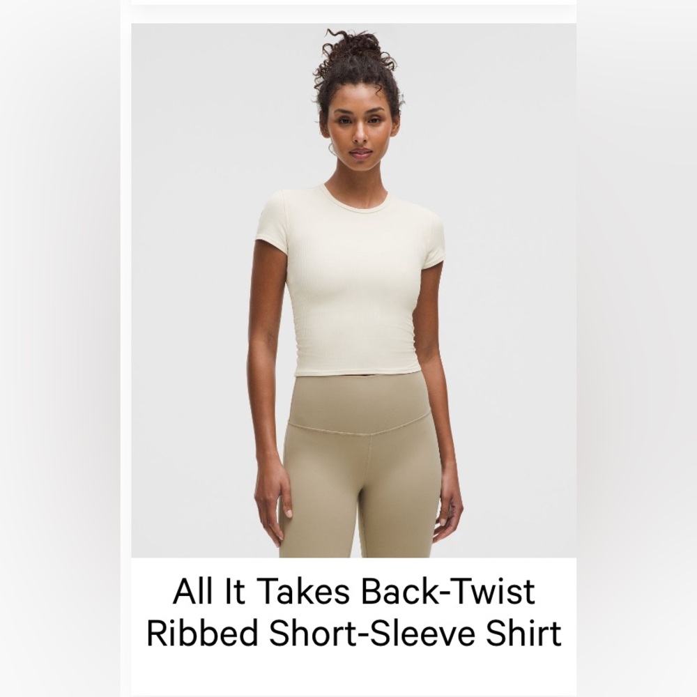 Lululemon Athletica Beige Ribbed Crop Top
